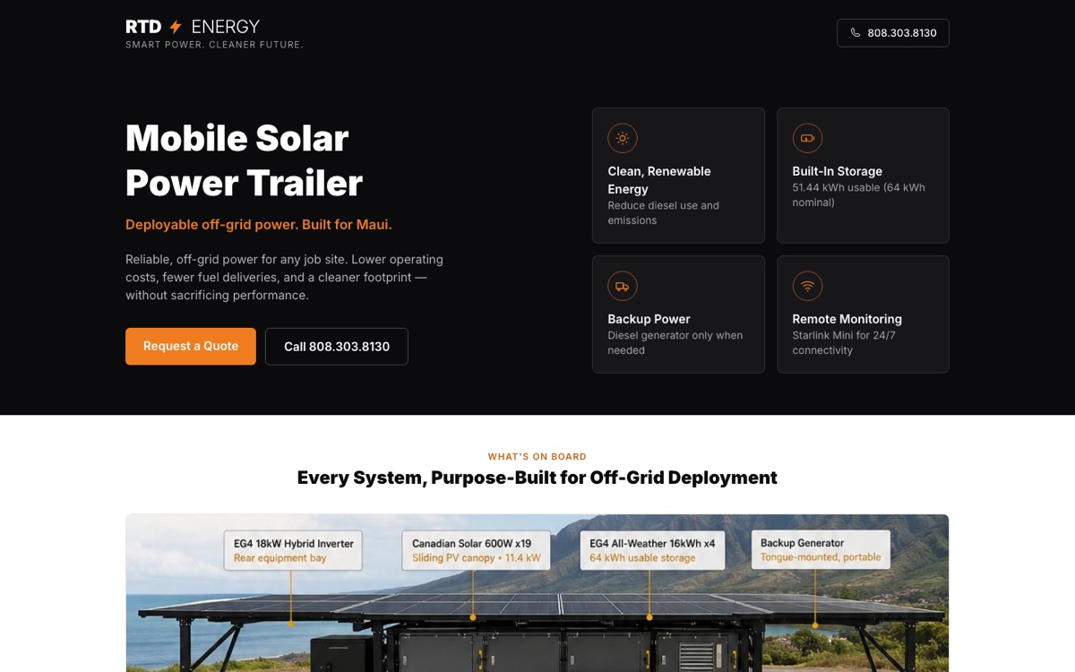 Screenshot of rtd-energy.com homepage
